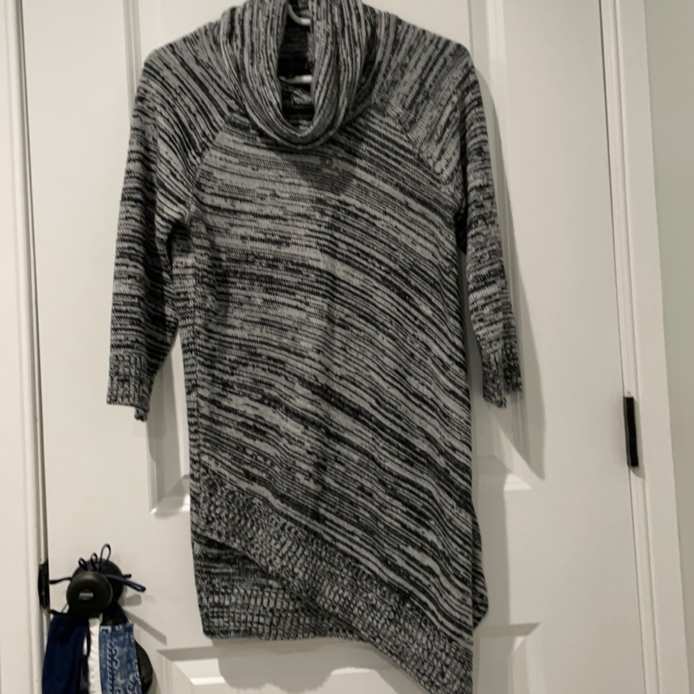 Gray and Black striped turtleneck long sleeves